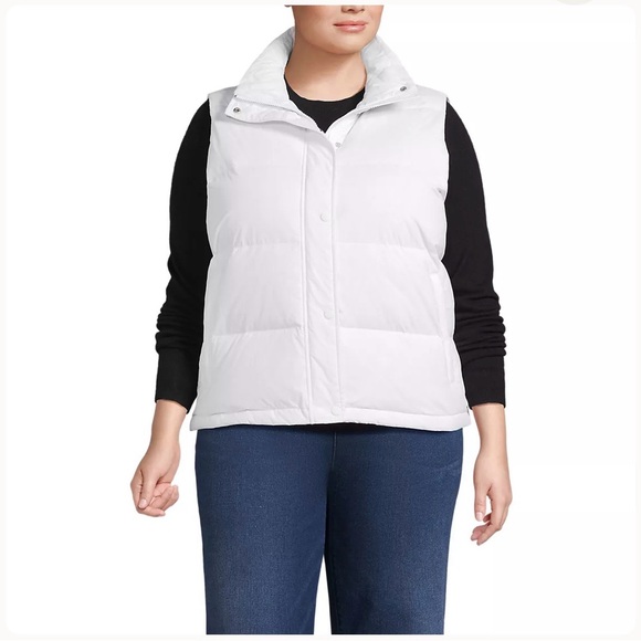 Lands' End Women's Classic White Vest - Picture 3 of 3
